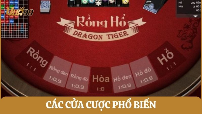 Các cửa cược phổ biến trong Rồng Hổ Vua99