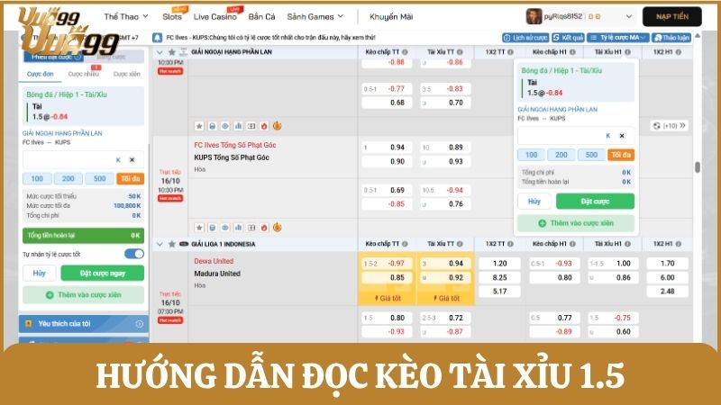 Cách đọc kèo tài xỉu 1 trái rưỡi chi tiết và dễ hiểu cho người mới bắt đầu