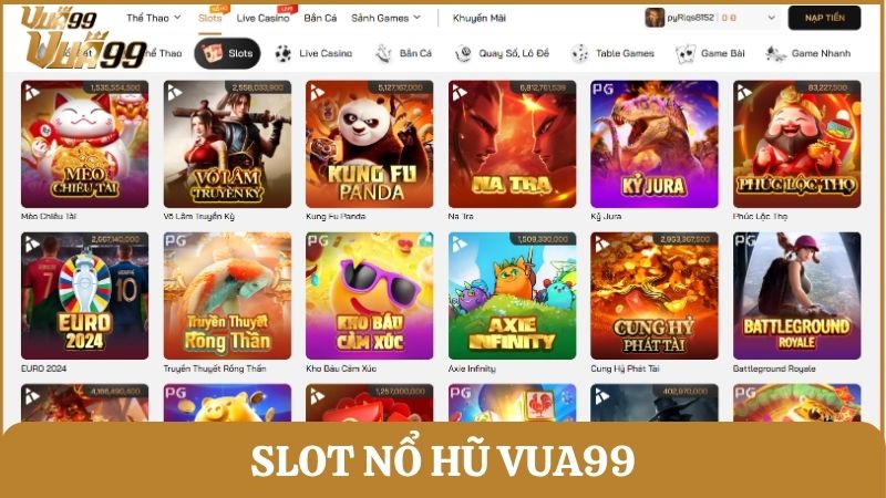 Slot nổ hũ Vua99 đa dạng chủ đề với tỷ lệ thắng cực cao